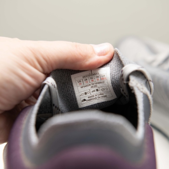 North Face Men's Sz 14 VECTIV Escape Knit Trail Running Shoes Gray / White - Picture 6 of 8